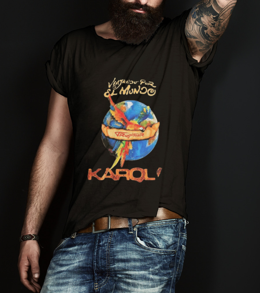 Viajando Por El Mundo Tropitour 2026 Karol G Dates T-Shirt