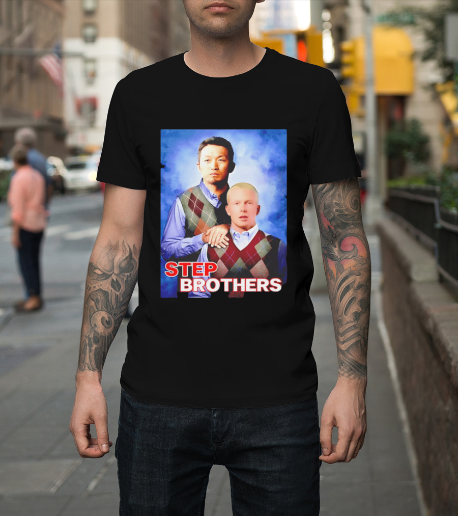 Step Brothers Two Men Argyle Vests Blue T-Shirt