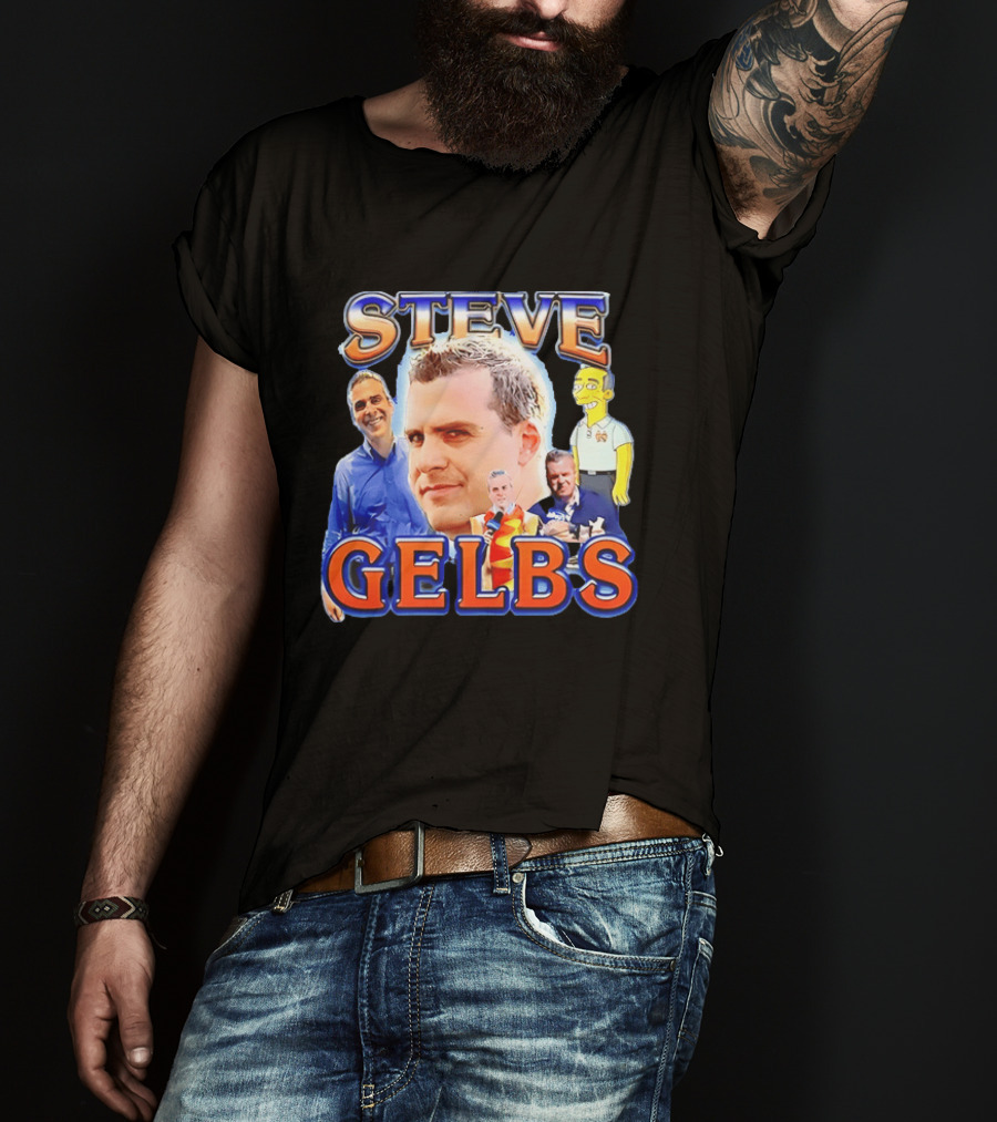Steve Gelbs Bootleg Photo Collage Simpsonized Cartoon Hot Dog Suit T-Shirt
