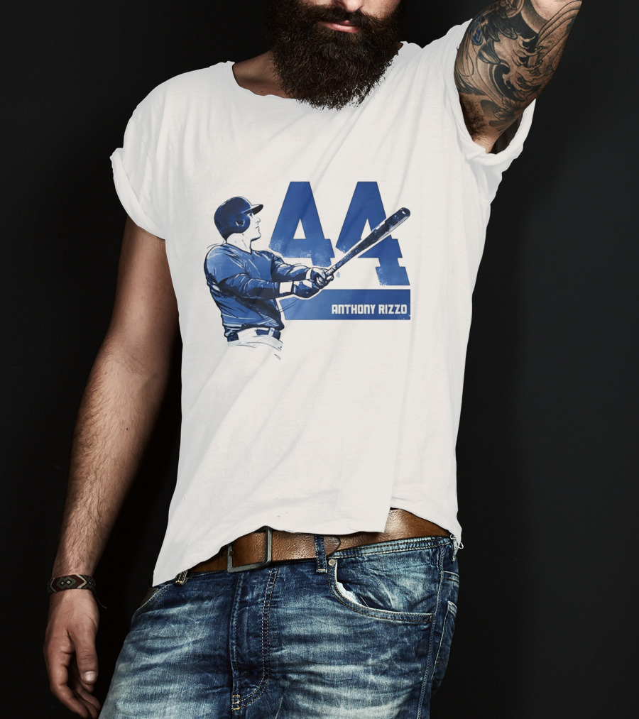 Anthony Rizzo 44 Swinging Blue Baseball Batter T-Shirt