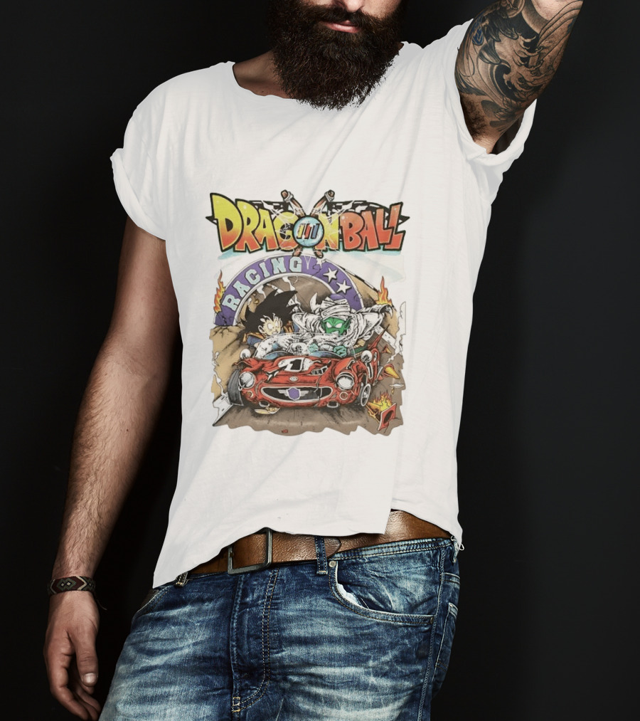 Dragon Ball Racing Goku Piccolo Red Racecar Adventure T-Shirt