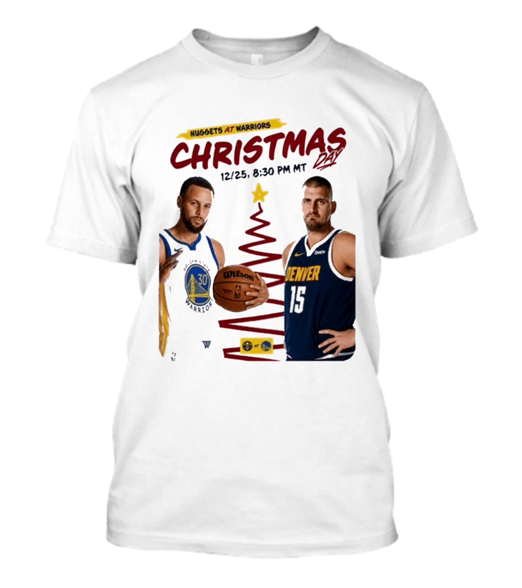 Nuggets At Warriors Christmas Day Game December 25 2026 8:30 PM MT T-Shirt