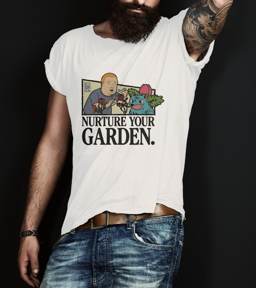 Bobby Hill Ivysaur Roses Nurture Your Garden Cartoon T-Shirt