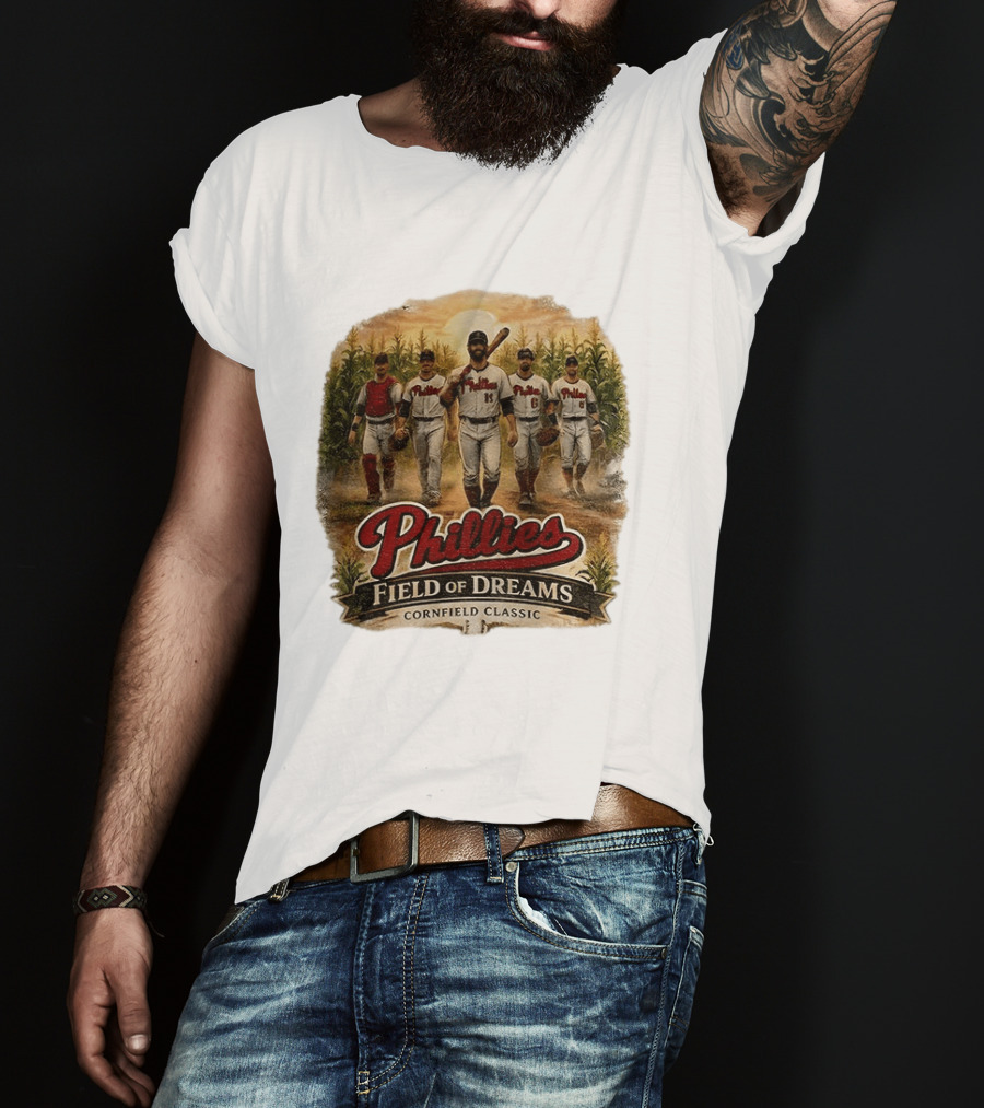 Phillies Field Of Dreams Cornfield Classic Vintage Baseball Magic T-Shirt