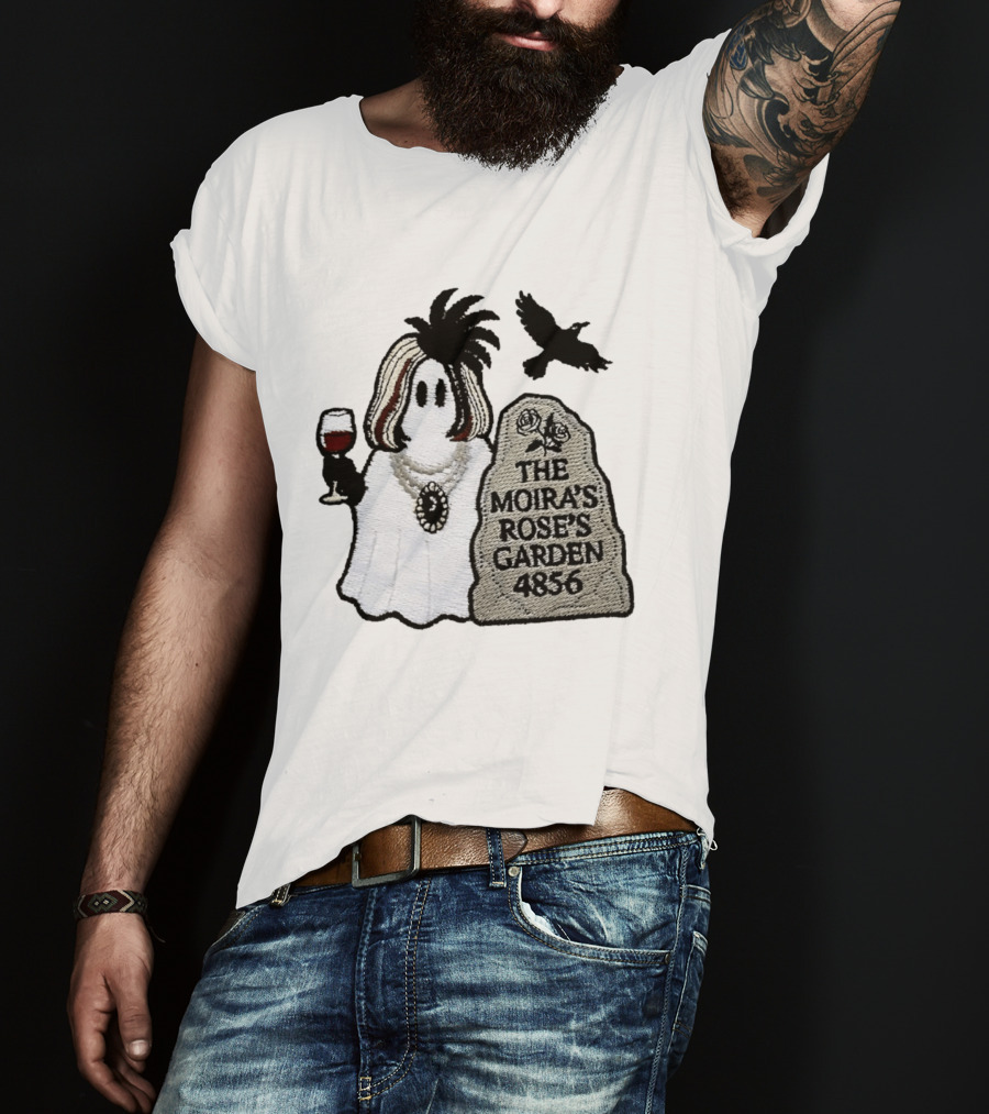 The Moira's Rose's Garden Ghost Wine Glass Tombstone Crow 4836 Wig T-Shirt