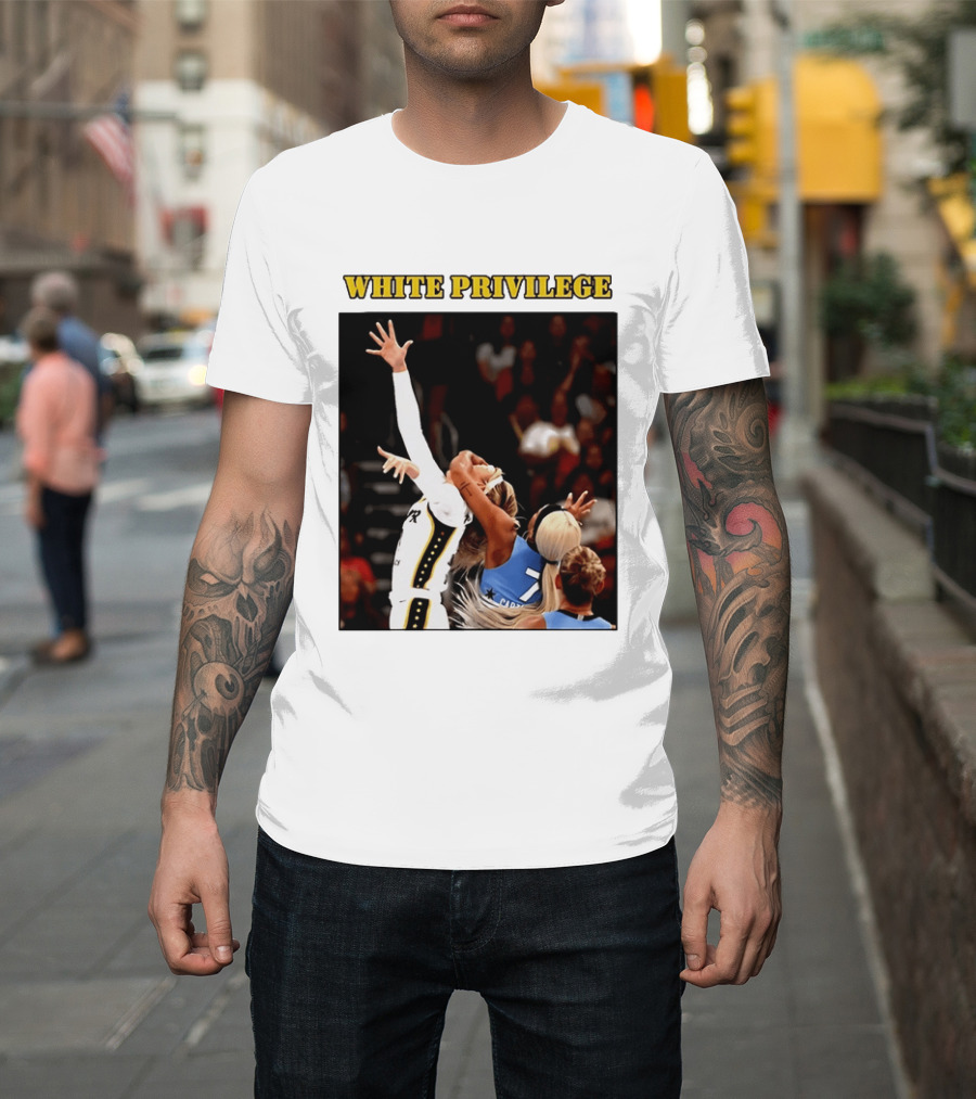 WHITE PRIVILEGE Sophie Cunningham DiJonai Carrington Basketball Confrontation T-Shirt