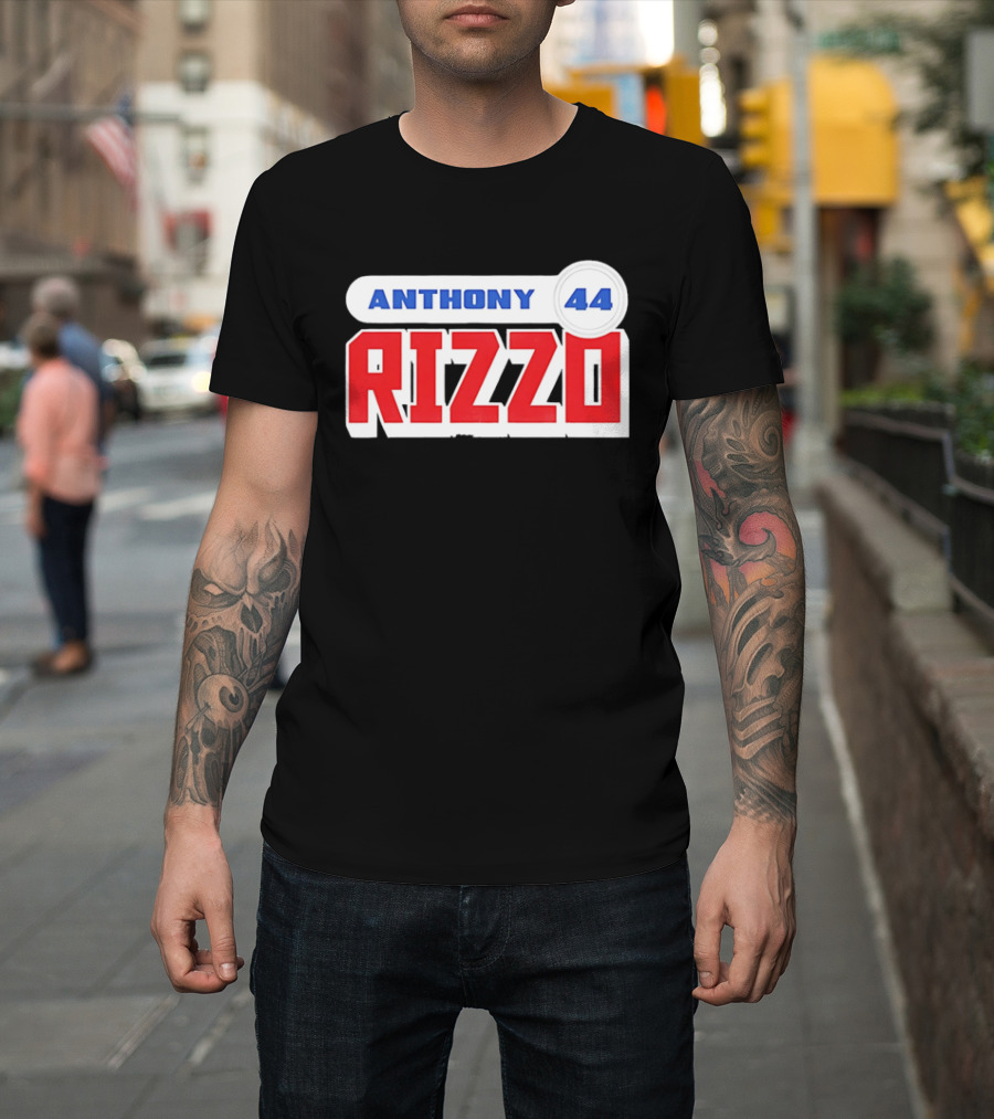 Anthony Rizzo 44 Red Blue Block Jersey Number T-Shirt
