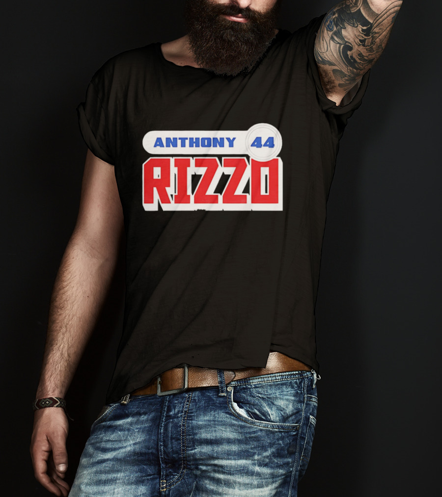 Anthony Rizzo 44 Red Blue Block Jersey Number T-Shirt