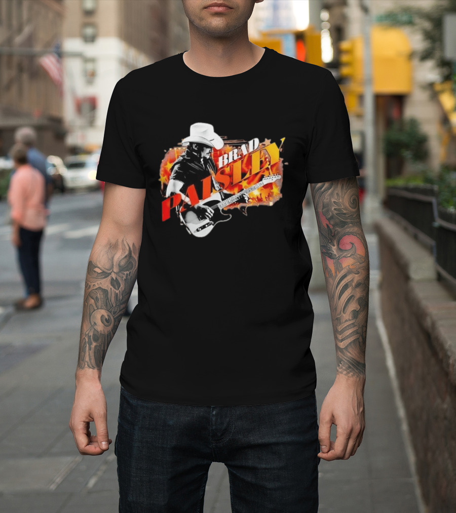 Brad Paisley Cowboy Hat Electric Guitar Musician Scene T-Shirt