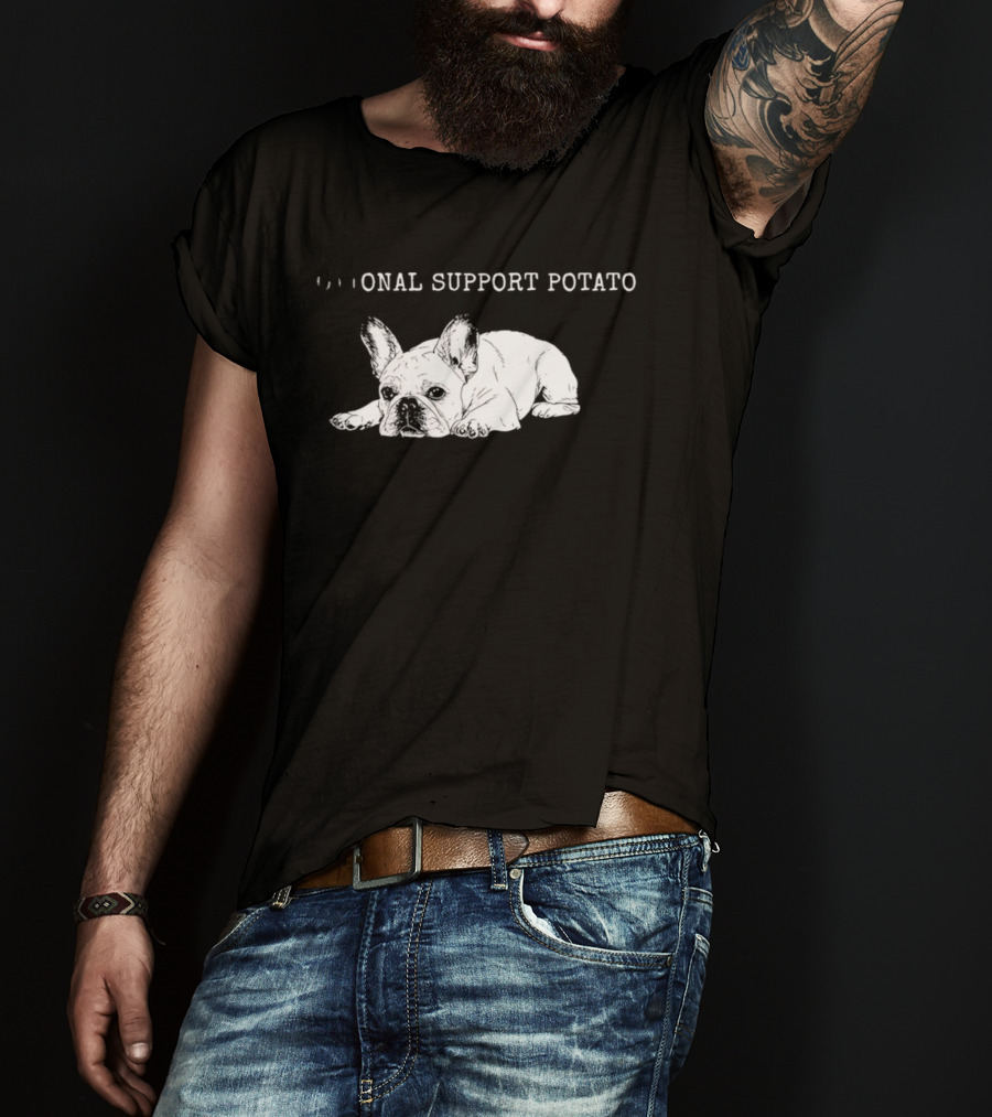Emotional Support Potato French Bulldog Dog Lovers Humor T-Shirt