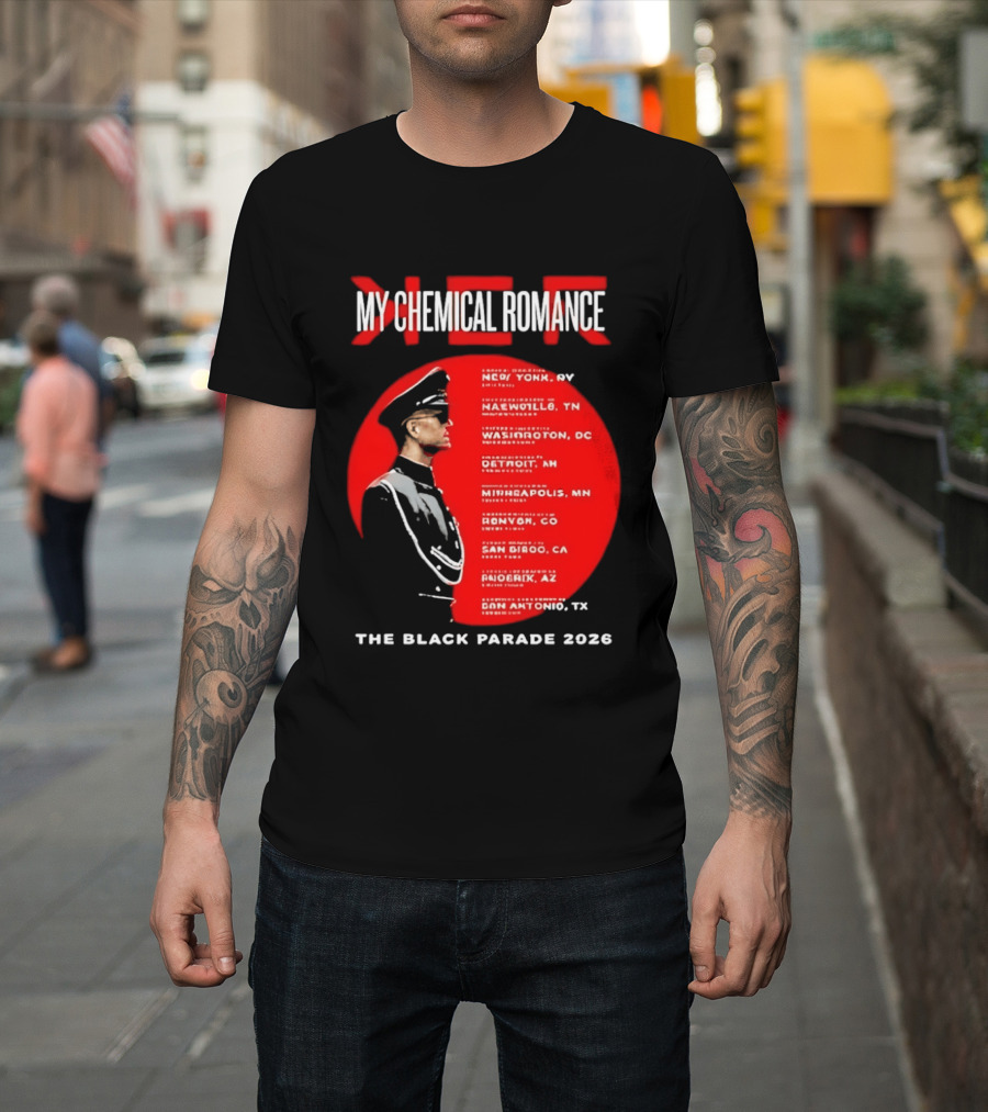 My Chemical Romance The Black Parade 2026 Tour Cities T-Shirt
