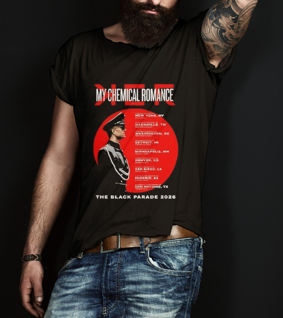 My Chemical Romance The Black Parade 2026 Tour Cities T-Shirt