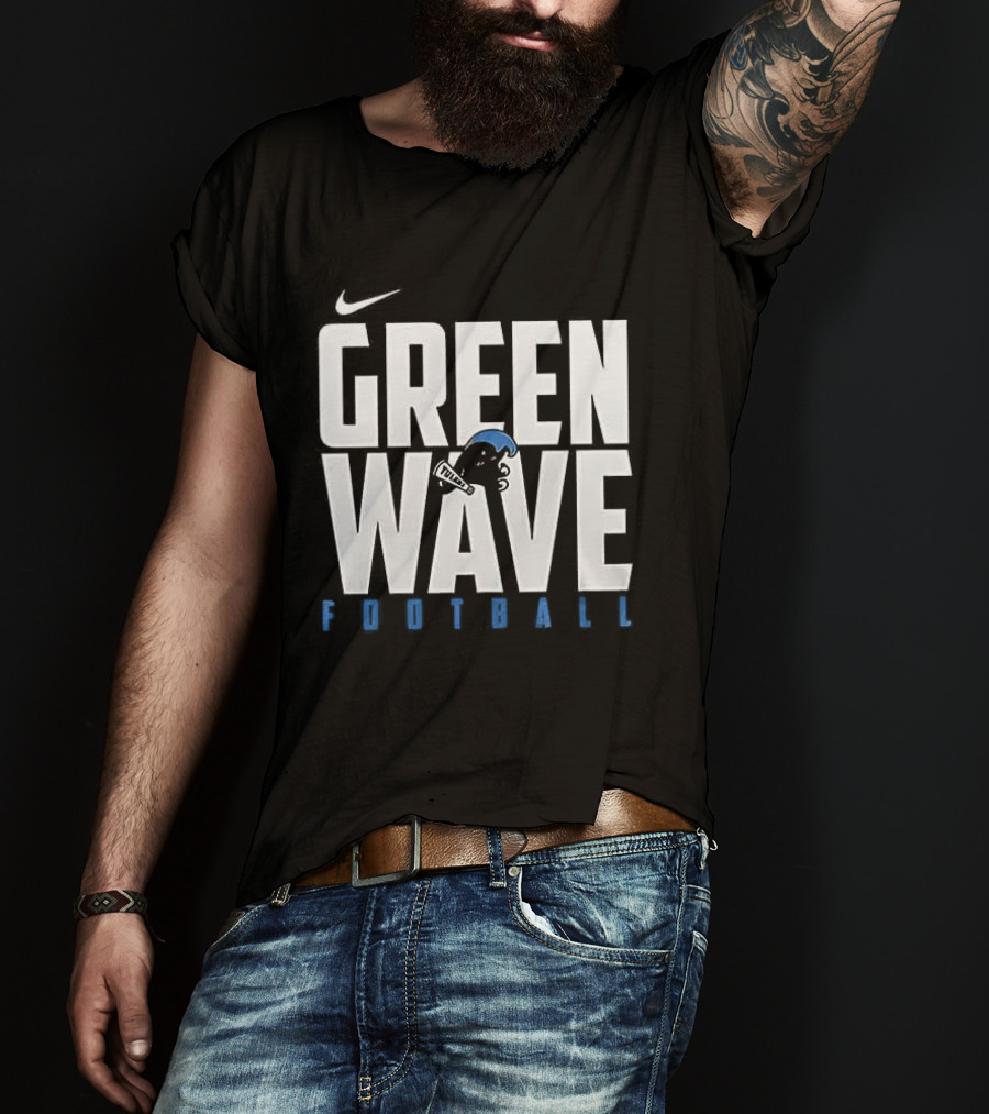 Nike Green Wave Football Tulane T-Shirt