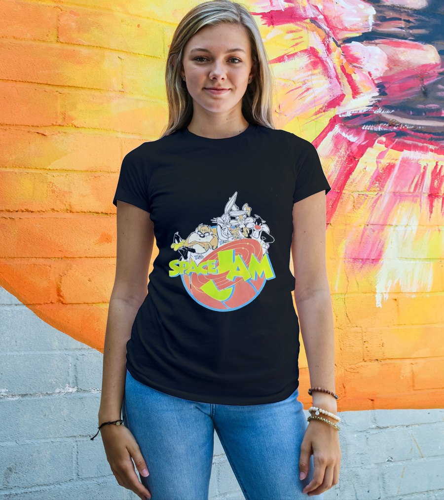 Space Jam Looney Tunes Characters Dynamic Pose T-Shirt