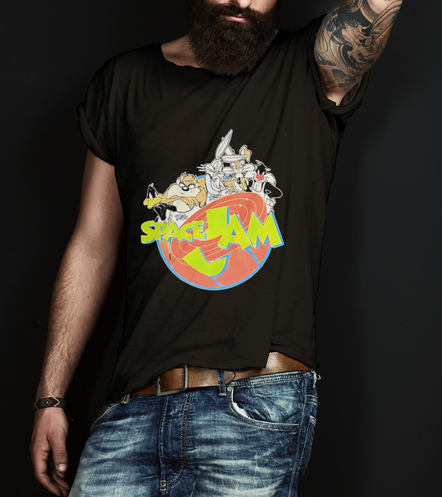 Space Jam Looney Tunes Characters Dynamic Pose T-Shirt