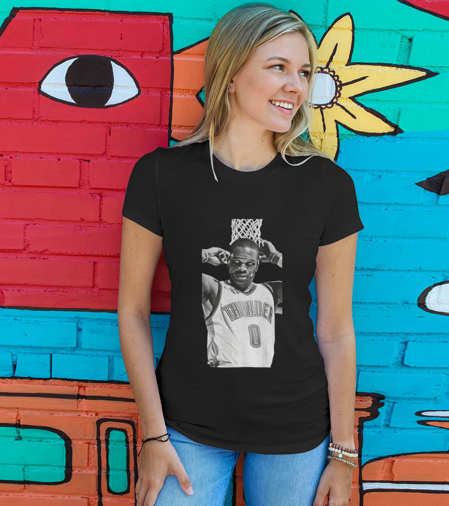 Russell Westbrook Masked OKC Thunder Basketball Legend Iconic Number 0 T-Shirt