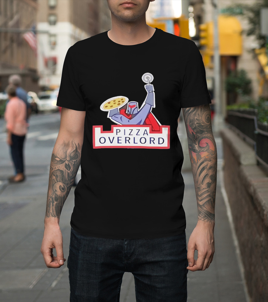 Pizza Overlord Knight With Pizza Slice And Cutter T-Shirt