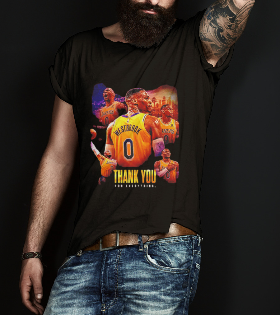Russell Westbrook Los Angeles Lakers Thank You For Everything T-Shirt