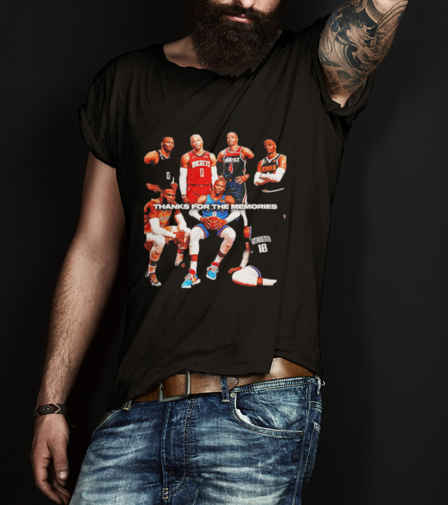Russell Westbrook Thank You For The Memories OKC Thunder Rockets Wizards Denver T-Shirt