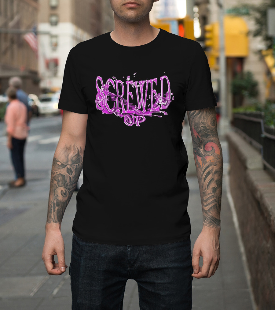 Screwed Up Purp Splash Effect T-Shirt