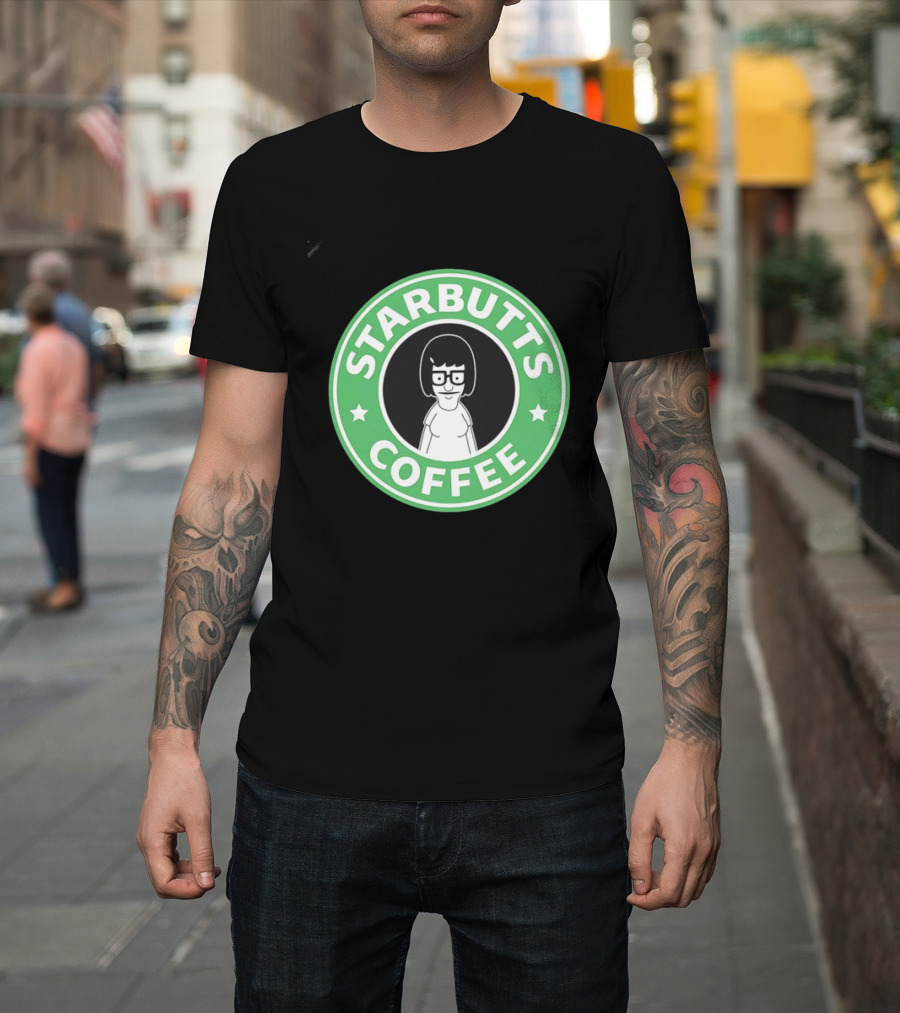 Starbutts Coffee Parody Tina Belcher Green Circular T-Shirt
