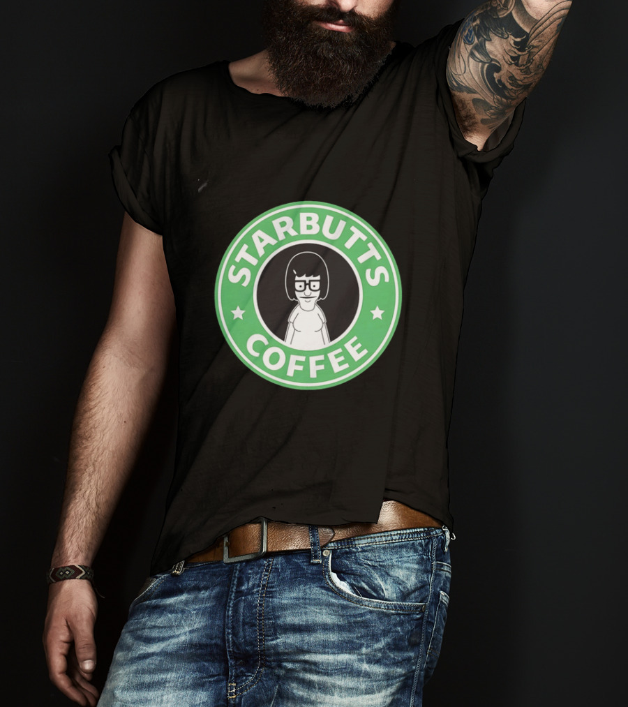 Starbutts Coffee Parody Tina Belcher Green Circular T-Shirt