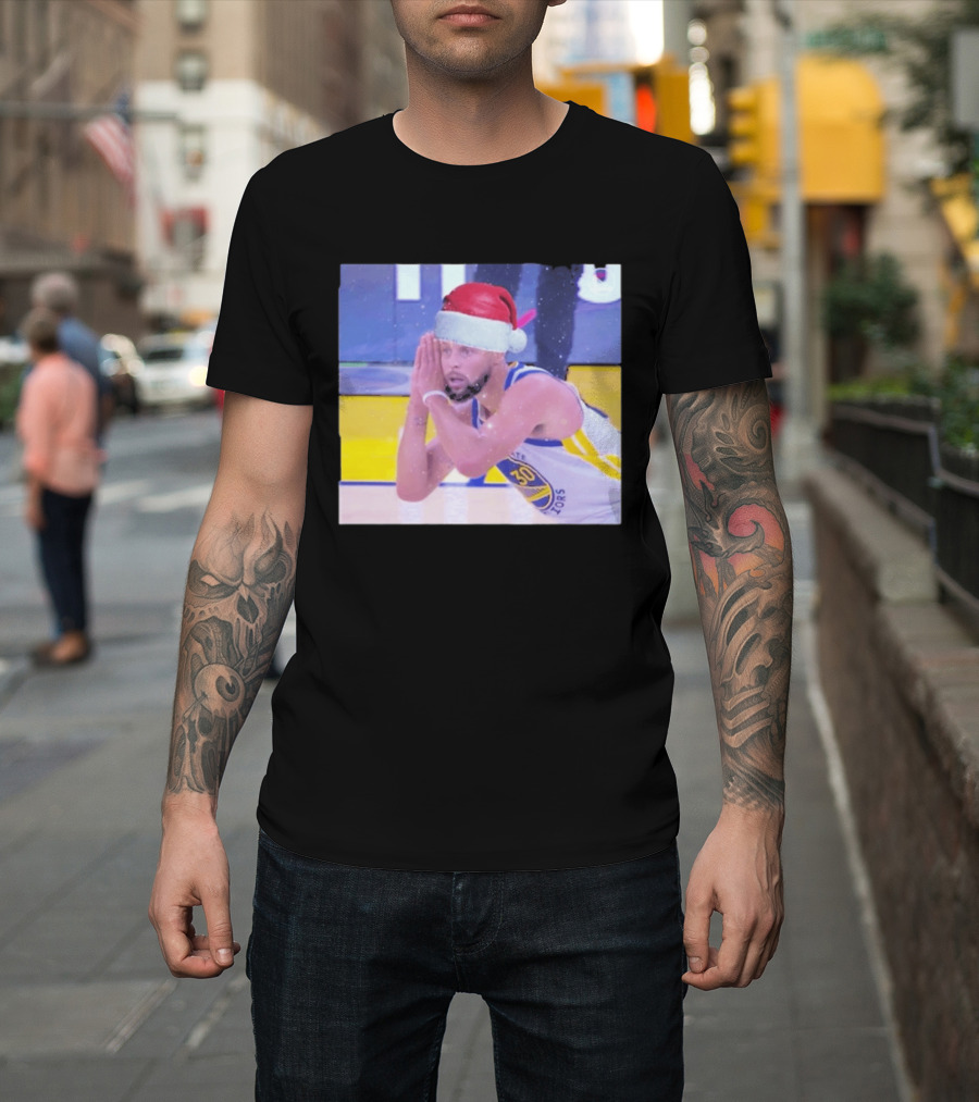 Steph Curry Night Night Xmas 2026 Santa Hat Basketball Fan Holiday T-Shirt