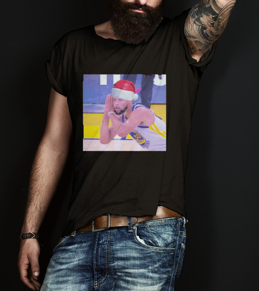 Steph Curry Night Night Xmas 2026 Santa Hat Basketball Fan Holiday T-Shirt