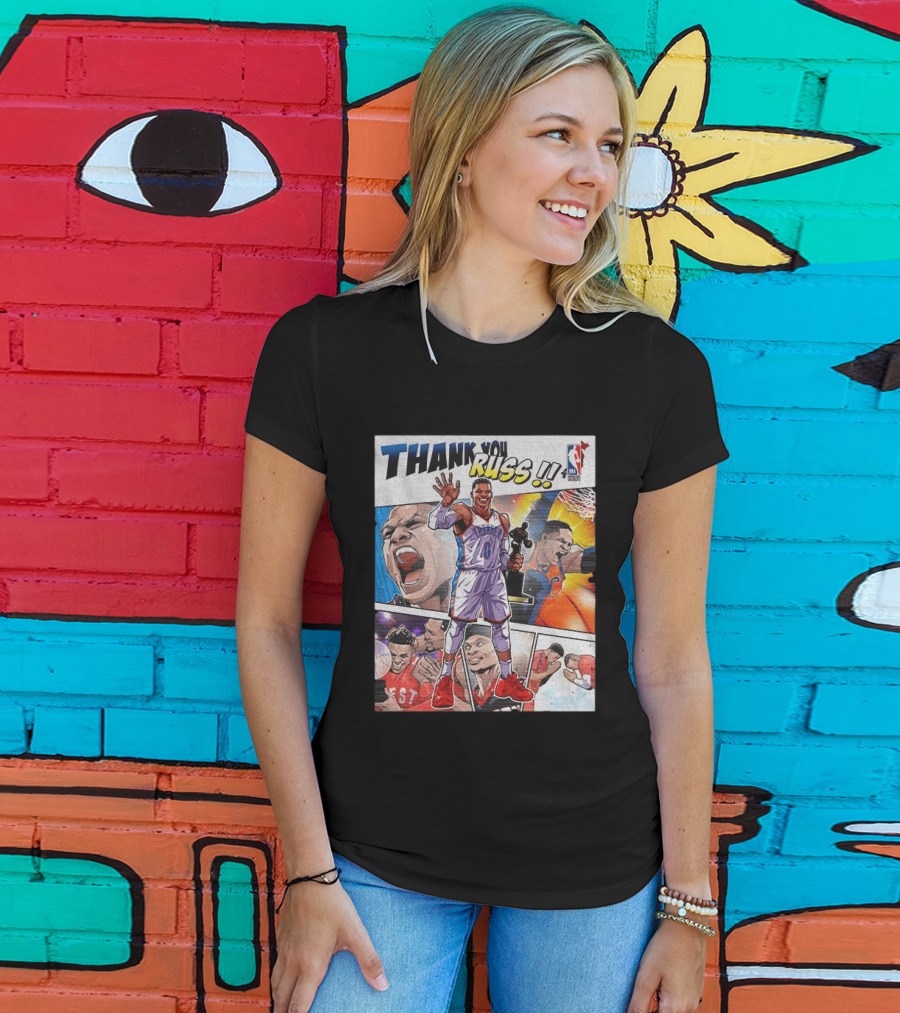 Thank You Russ NBA Tribute Mister Triple Double Legend Iconic Moments T-Shirt