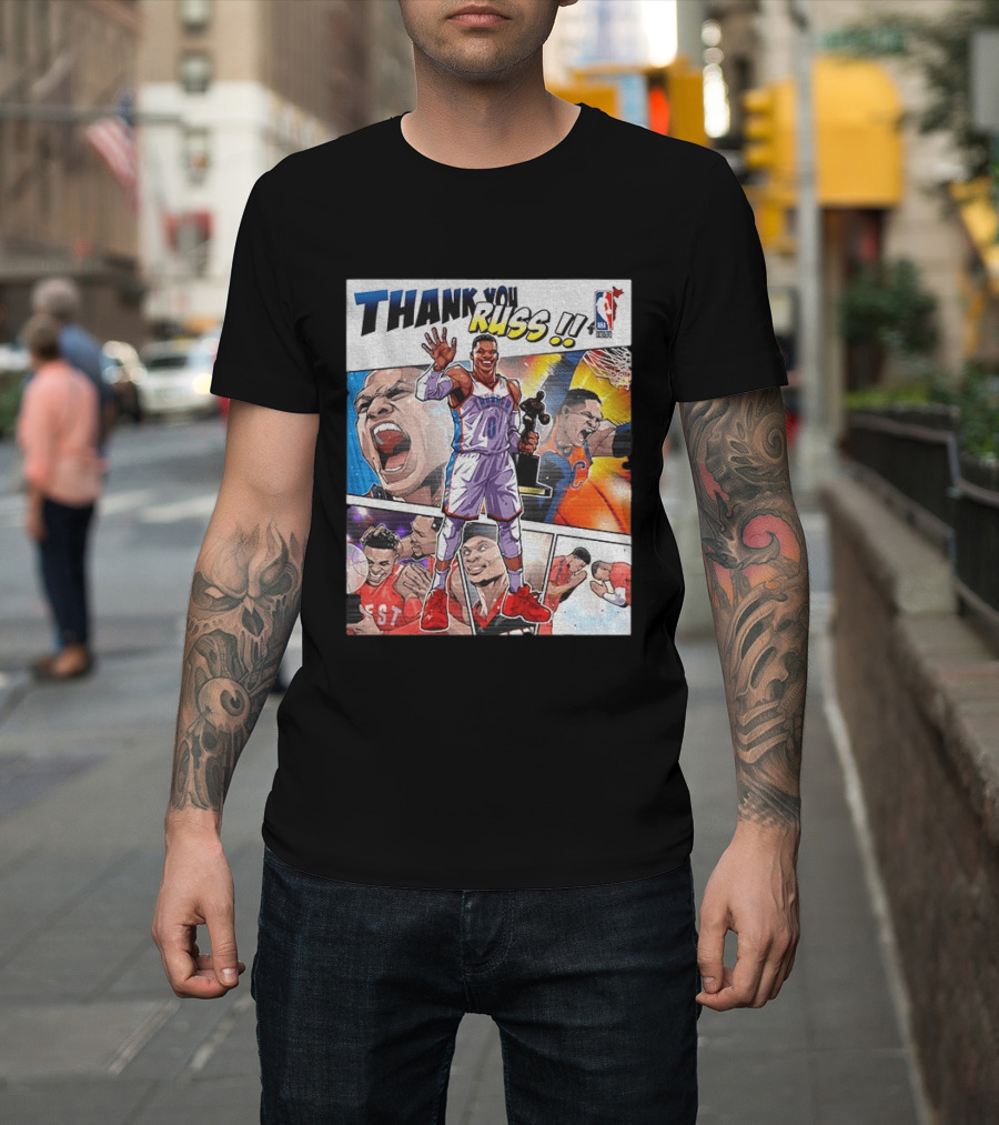 Thank You Russ NBA Tribute Mister Triple Double Legend Iconic Moments T-Shirt