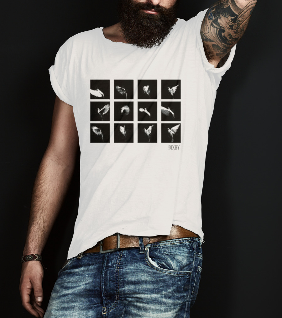 Bixby Doves Tour Music Album Cover Concept With Artistic Bird Motifs T-Shirt