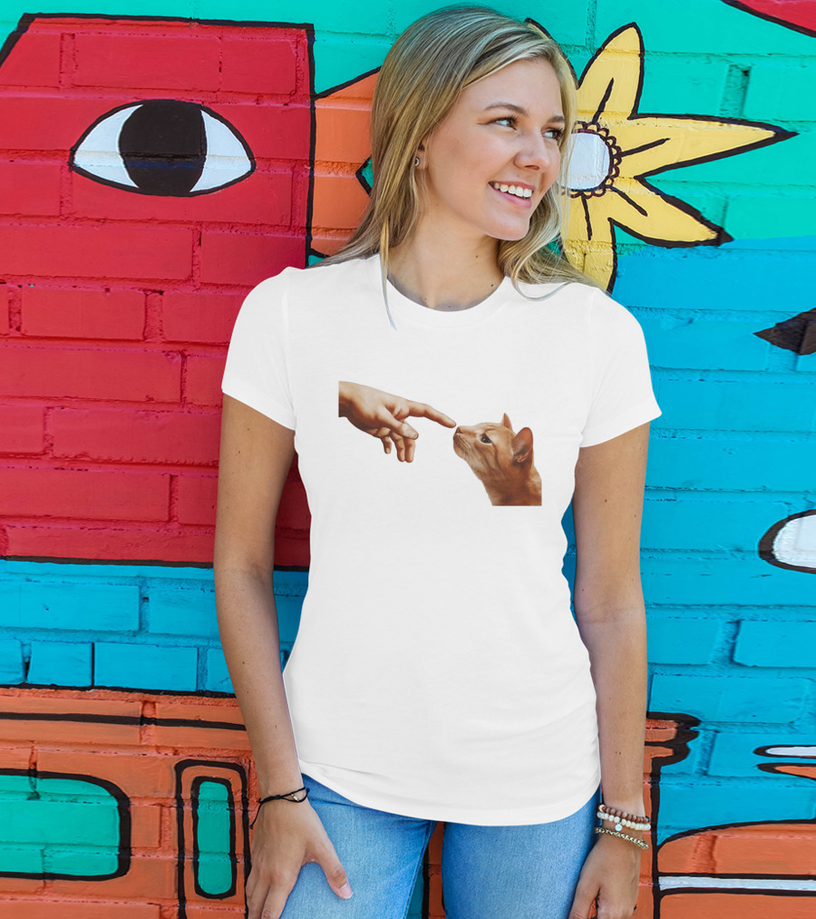 The Creation Of Adam Cat Edition T-Shirt
