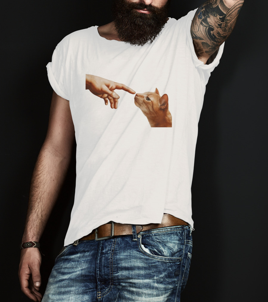 The Creation Of Adam Cat Edition T-Shirt