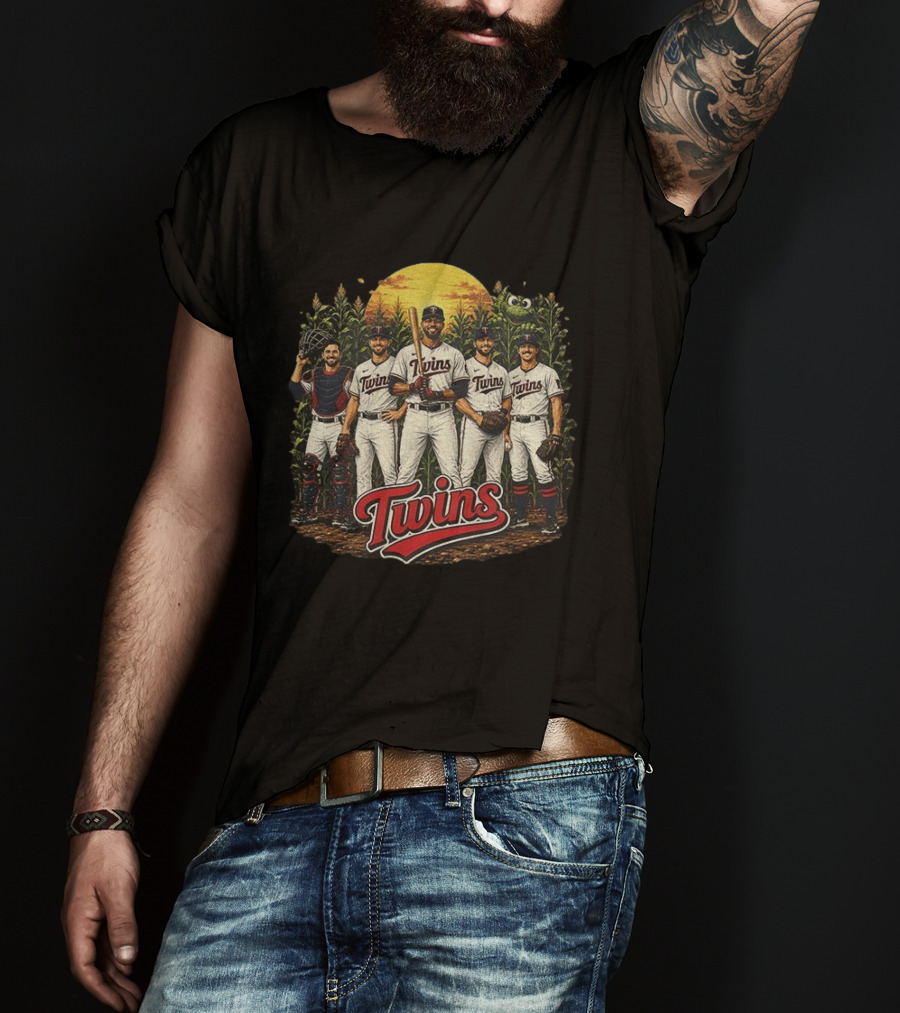 Twins Field Of Dreams Minnesota Twins Game Day Players Cornfield Sunset T-Shirt