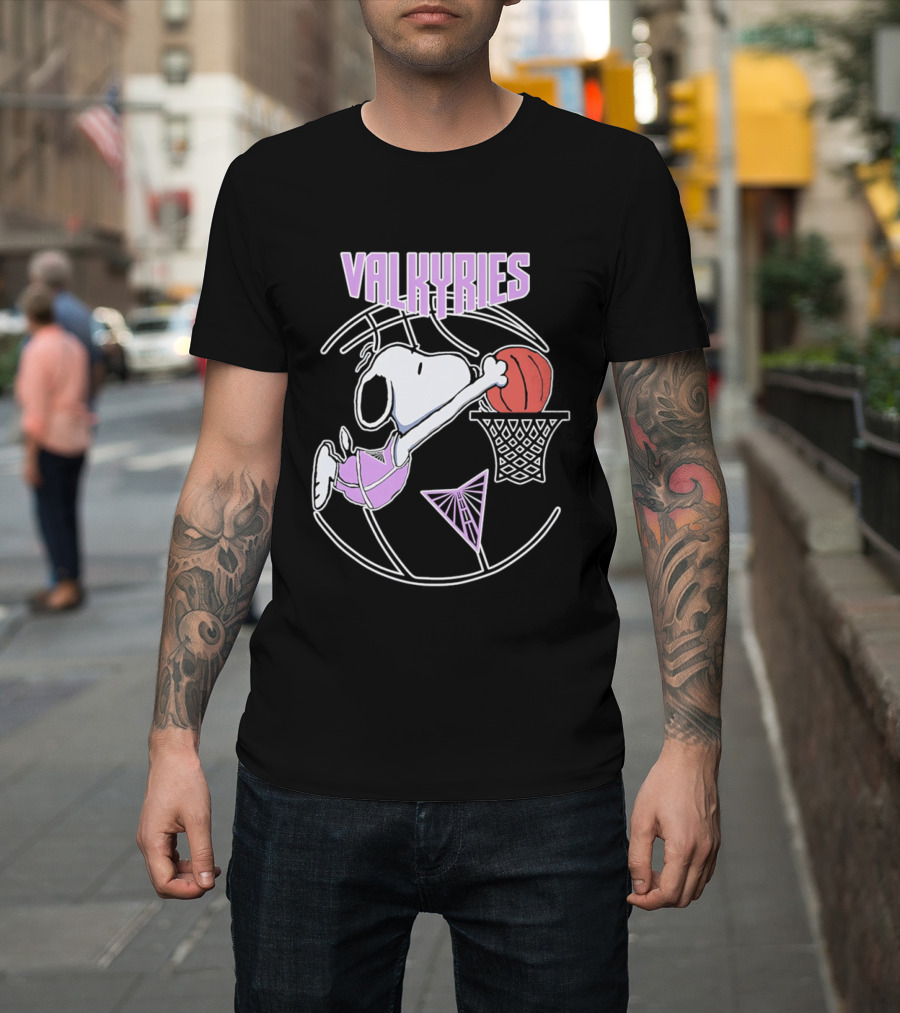 Valkyries Snoopy Basketball Slam Dunk T-Shirt