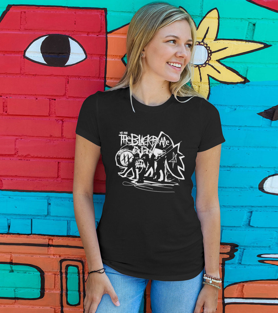 The Black Parade Skeleton Marching Band Drummer Flag Sketch T-Shirt