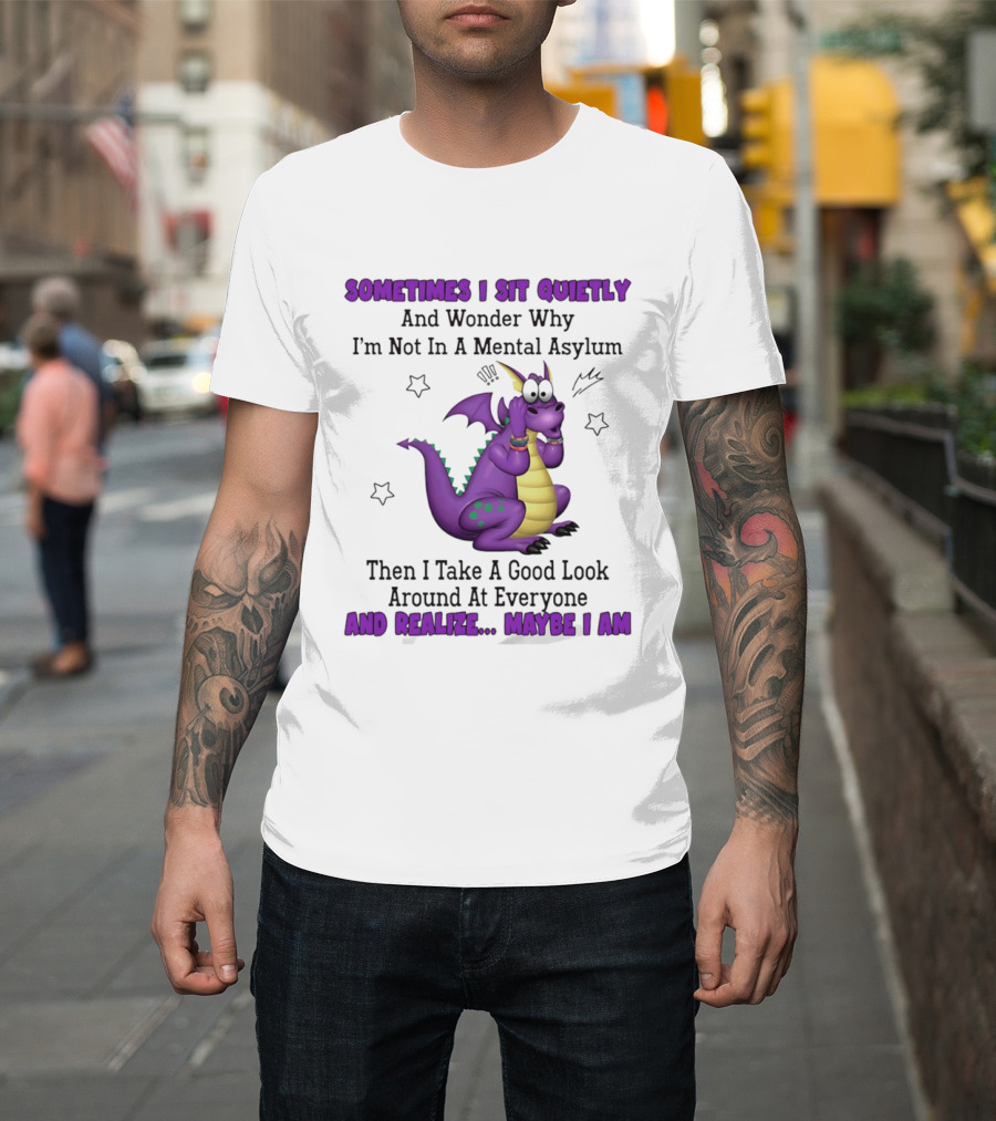 Sometimes I Sit Quietly Wonder Why I'm Not In A Mental Asylum Dragon Realize Maybe I Am T-Shirt