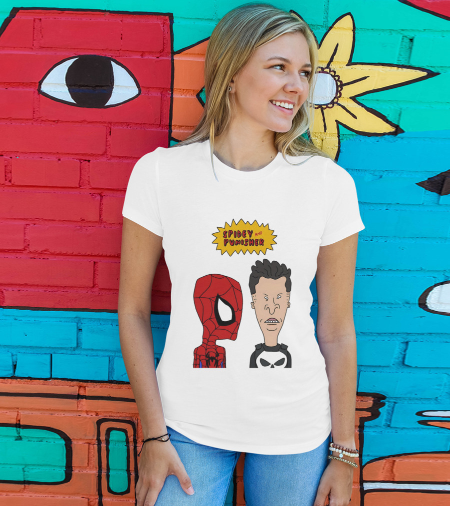 Beavis And Butt Head Spider Man Punisher Parody Marvel Mashup T-Shirt