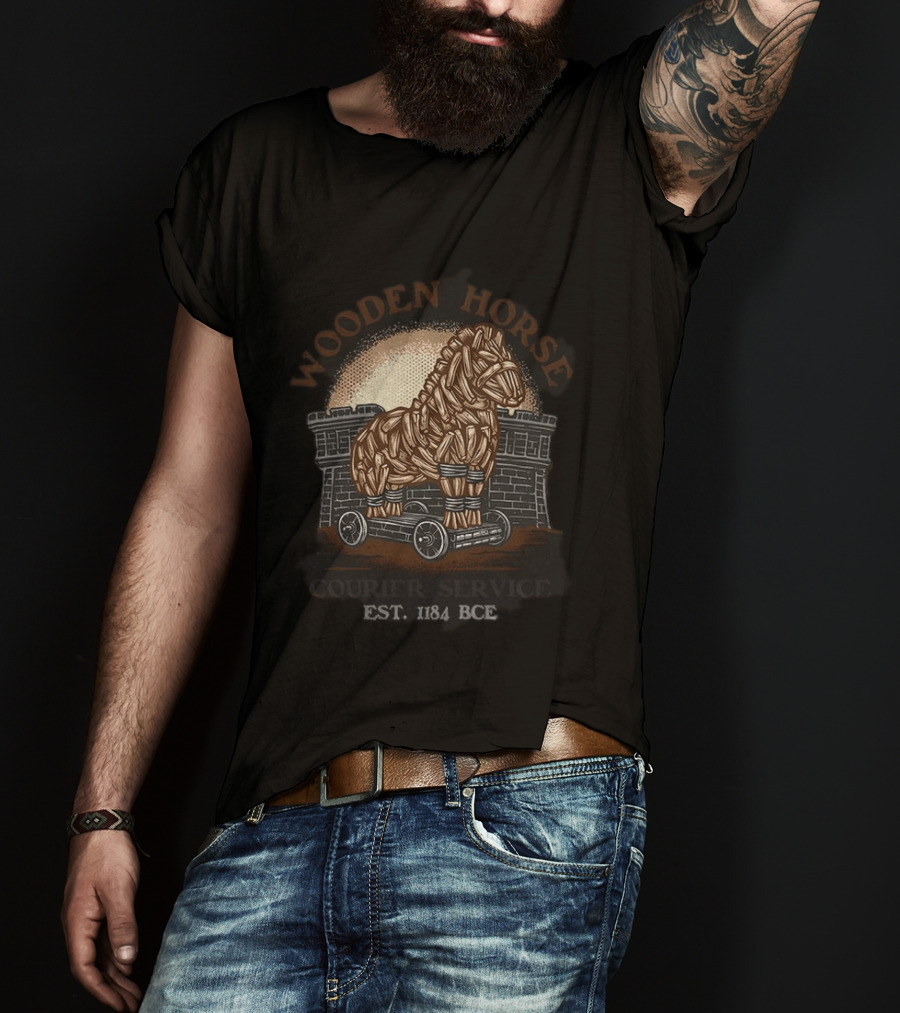 Wooden Horse Courier Service Est. 1184 BCE Trojan Horse T-Shirt