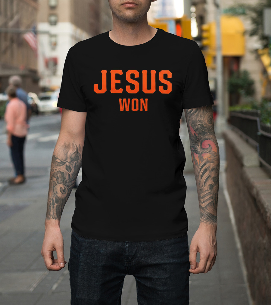 New York Giants 2026 Jesus Won Victory Celebration T-Shirt