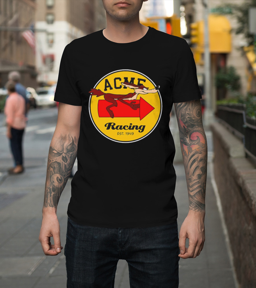 Acme Racing Wile E. Coyote Rocket Est 1949 Retro Cartoon T-Shirt