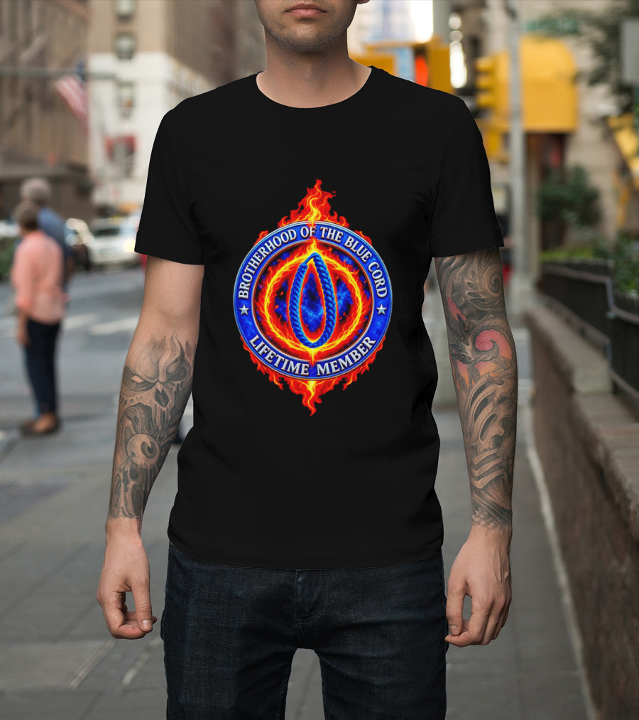 Brotherhood Of The Blue Cord Lifetime Member Fire Ring T-Shirt