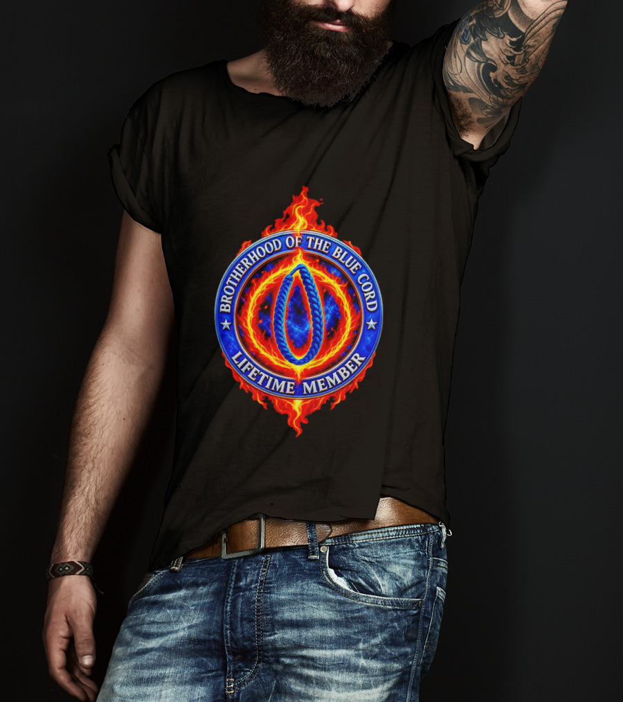 Brotherhood Of The Blue Cord Lifetime Member Fire Ring T-Shirt