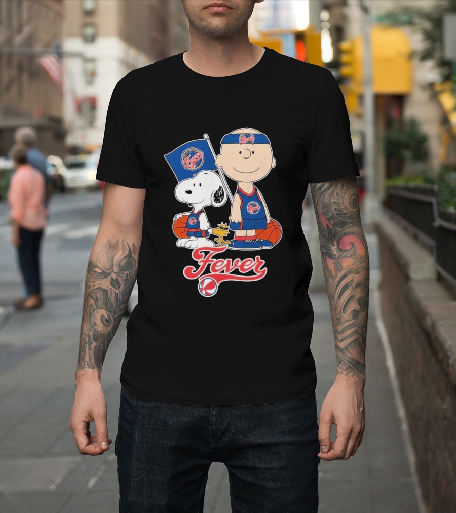 Indiana Fever Charlie Brown Snoopy WNBA Basketball Fever T-Shirt