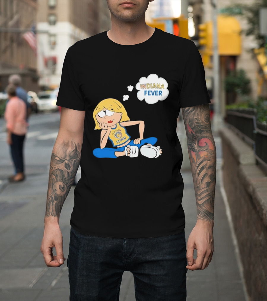 WNBA Indiana Fever Blonde Girl Cartoon Thought Bubble T-Shirt