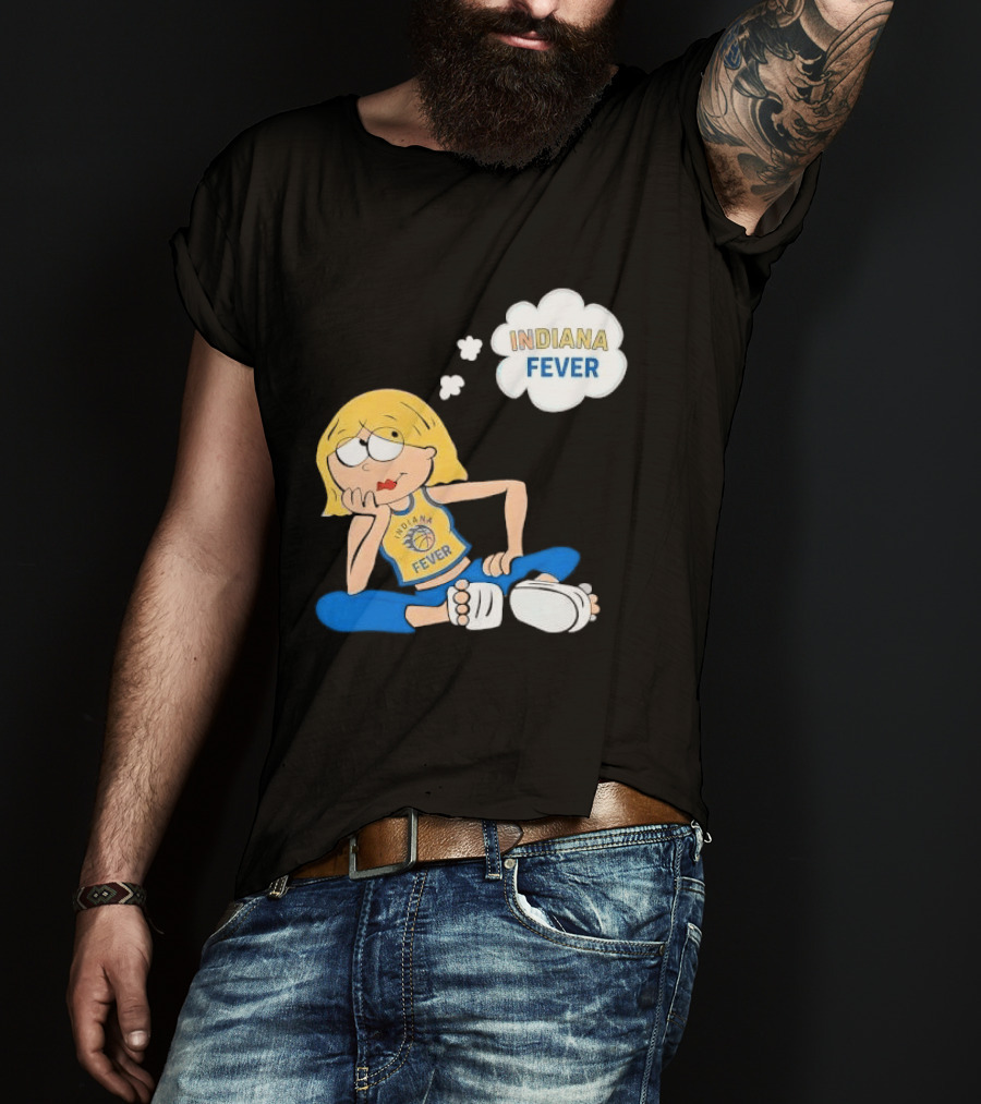 WNBA Indiana Fever Blonde Girl Cartoon Thought Bubble T-Shirt