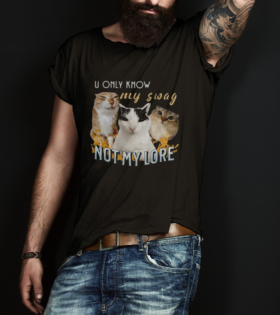 U Only Know My Swag Not My Lore Funny Cat Trio T-Shirt