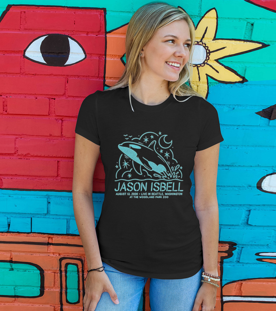 Jason Isbell Aug 13 2026 Seattle Woodland Park Zoo Whale Moon Stars T-Shirt