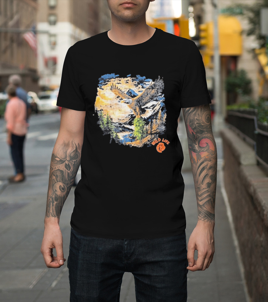 Cookies X Wildlife Soaring Eagle Mountain Scene T-Shirt