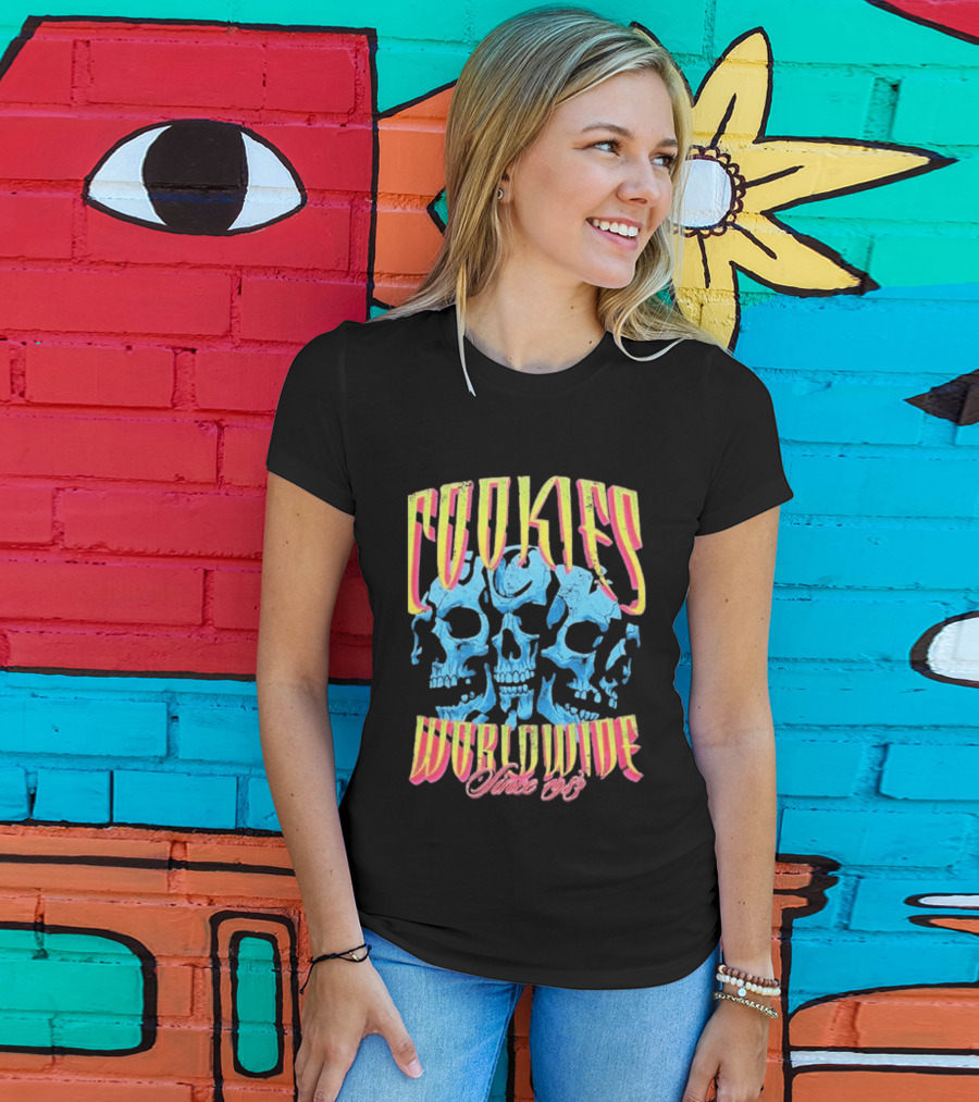 Cookies Worldwide Shattered Skulls Since 1989 T-Shirt